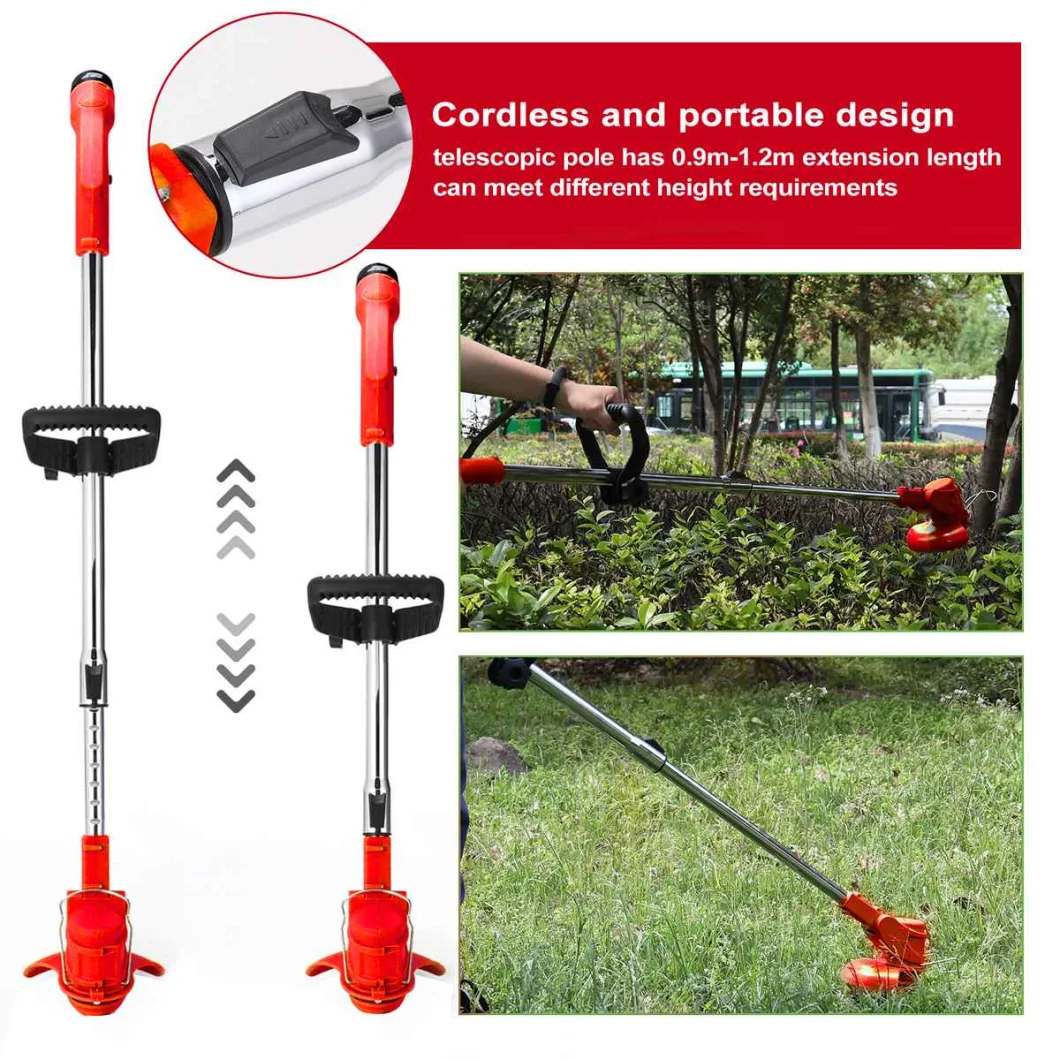 Electric Grass Trimmer 12V Garden Lawn Mower Grass Strimmer Brush Cutter Adjustable Length for Battery Electric Lawn Mower Garden Tool